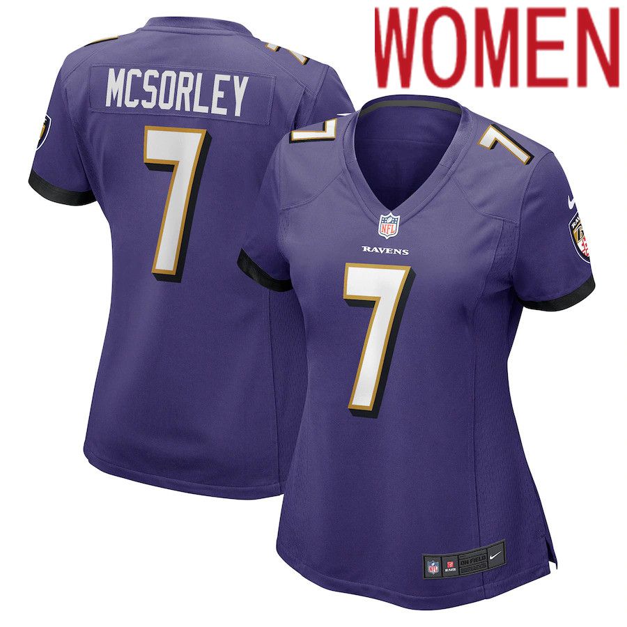Women Baltimore Ravens #7 Trace McSorley Nike Purple Player Game NFL Jersey->women nfl jersey->Women Jersey